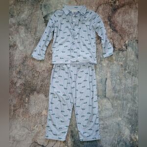 Boy's Flannel Striped Pajama Set
